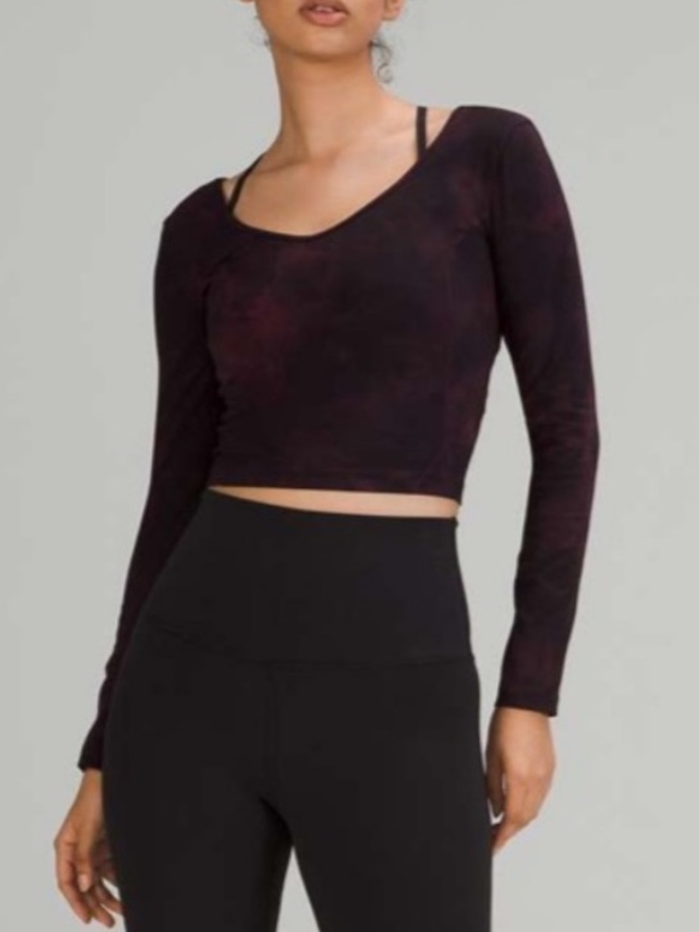 Lululemon Align Long Sleeve Shirt - Diamond Dye Cassis Black